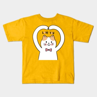 kitty i love you Kids T-Shirt